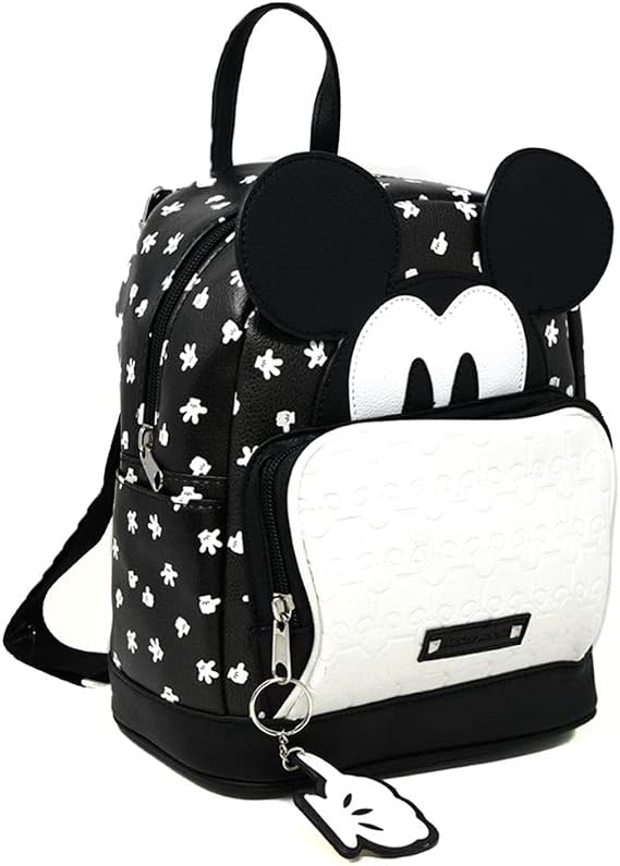 FastForward Wholesale Mickey 10 Mini Deluxe Backpack with 1 Front pocket, Black, One Size