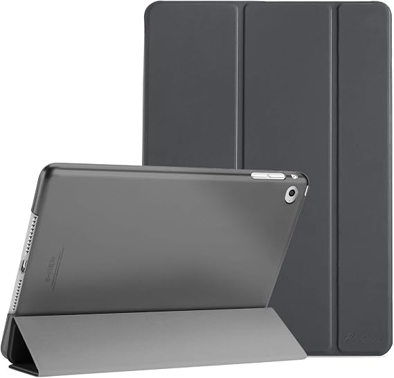 ProCase iPad Air 2 2014 Release Case Smart Ultra-Slim Stand Folio Protective Case Translucent Frosted Back Cover Compatible Device: Apple iPad Air 9.7" Second Generation A1566 A1567 - Gray