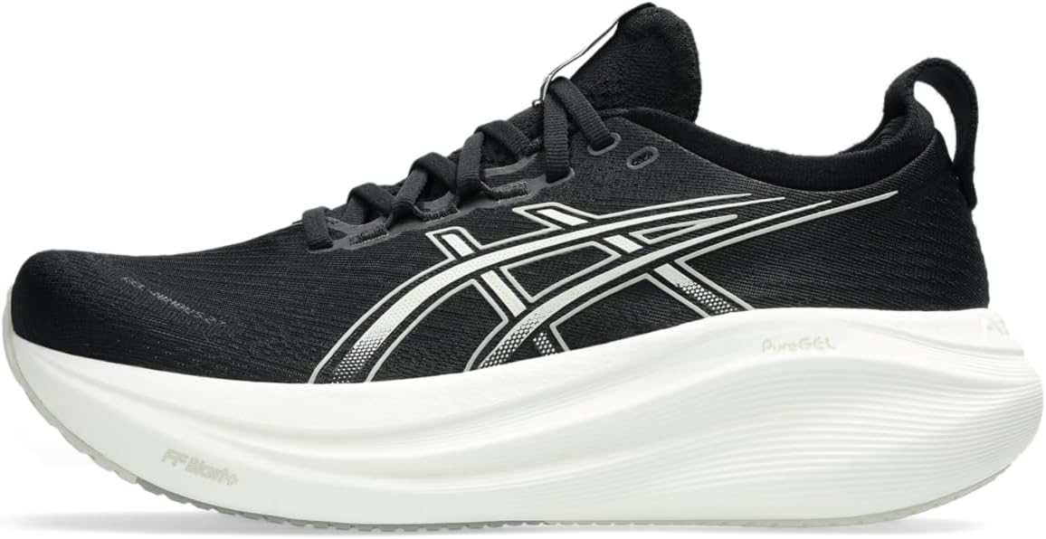 ASICS Women's Gel-Nimbus 27 Running Shoe, Black/Lake Grey, 10.5