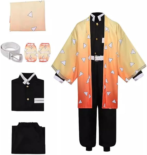 Adults Tanjirou Anime Cosplay Costume, Mens Womens Tanjirou Kimono Cosplay Outfit Anime Uniform Accessories