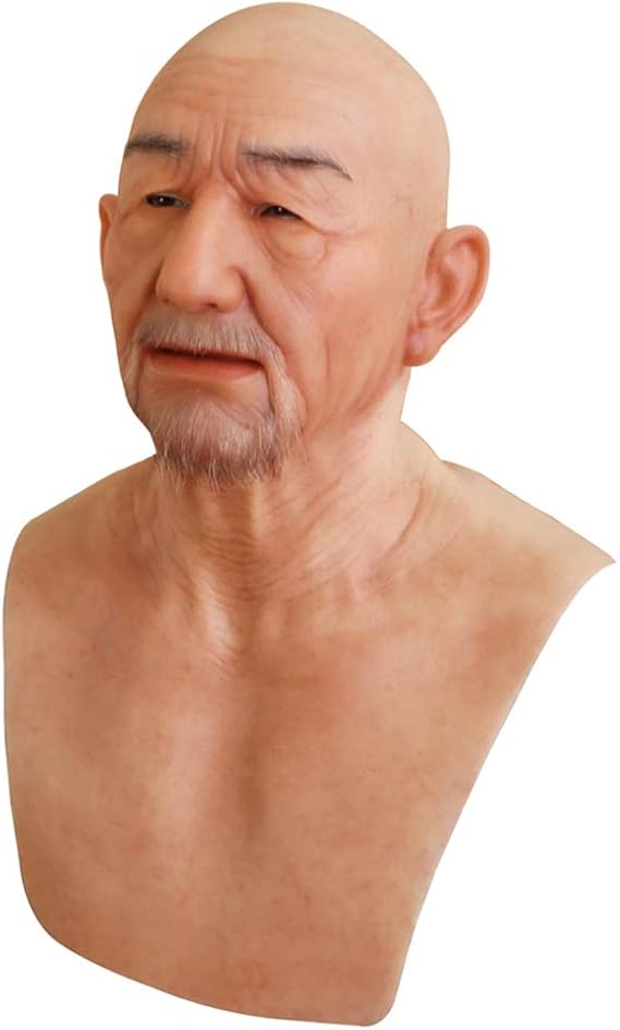 William Silicone Head Mask Realistic Old Man Face Mask Cosplay Halloween