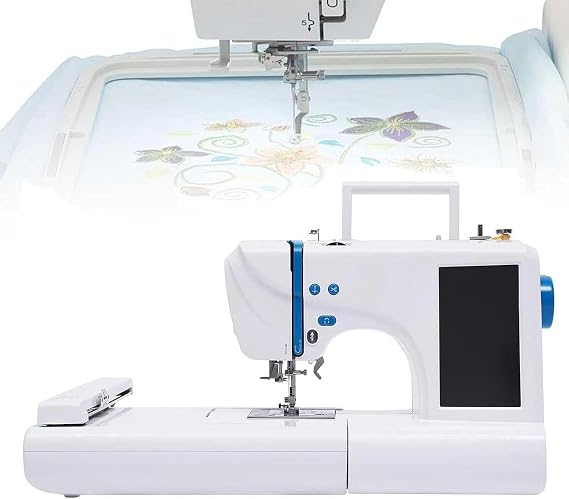 Computerized Sewing and Embroidery Machine, 75 Built-In Designs + Pattern Borders, 4 X 9.2 Embroidery Area, 7 LCD Touchscreen Display - Perfect for