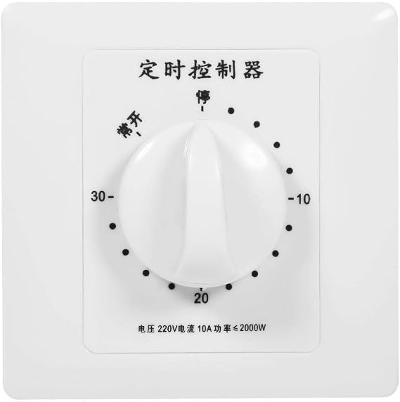 Countdown Timer Switch, AC 220V Min High Power Pump Electronic Mechanical Countdown Control Timer Socket Time Switch 86 Panel(30 Min)