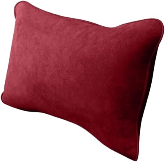 Automotive headrest lumbar support pillow suit waist pillow car back cushion support Compatible For Mercedes-Benz BMW Audi(No holes-red)