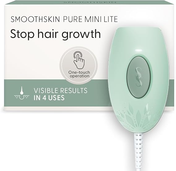 SmoothSkin Pure Mini Lite Green, IPL Laser Hair Removal Device, for Body & Face, Alternative to Salon, Epilator & Bikini Shaver