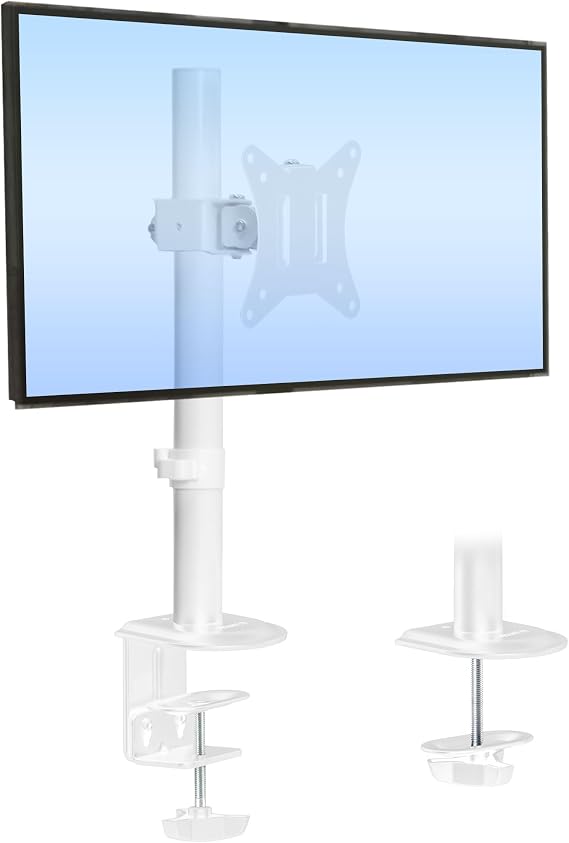 Mount-It! White Single Monitor Stand, Fits up to 32"