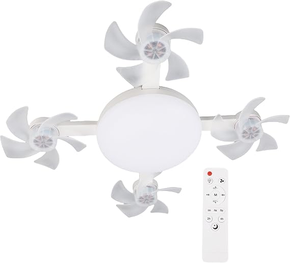 Ceiling Fan Light,Socket LED Fan Light With Remote Control,3 Speed Quiet DC Motor 3 Color Memory Timing Function E26 E27 Indoor Lighting Fixture for Bedroom Living Room Kitchen Garage