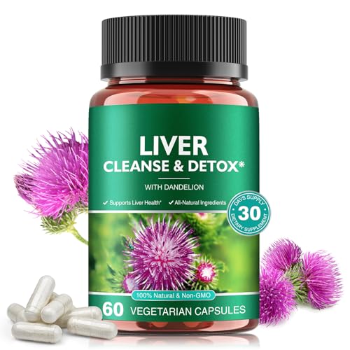 Liver Support Supplement, Liver Health, Liver Cleanse, Liver Support, Herbal Liver Support Supplement For Eliminates Waste and Cleansing, Vegan, Non-GMO, 60 Capsules