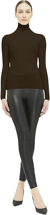 Wolford Merino Fine Rib Top Long Sleeve for Women Roll-Neck Top, Slim Fit Pullover Ribbed Knit Soft Washable Wool Sweater