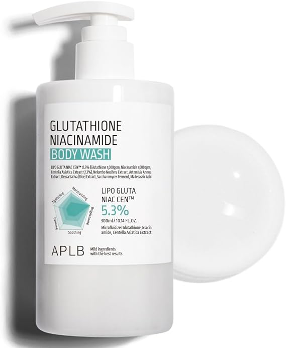 APLB Glutathione Niacinamide Body Wash | LIPO GLUTA NIAC CENTM 5.3% 10.14 FL.OZ/Korean Skincare, Gentle Ingredients for the Safety of Your Skin, Long Lasting deep Moisture for Soft Skin