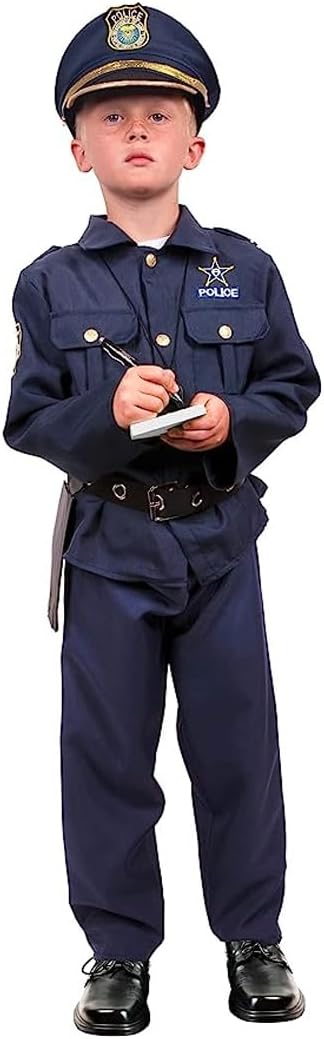 Kangaroo Deluxe Police Costume For Kids I Police Accessories Play Set I Include Police Hat Shirt Pants Belt Holster Whistle