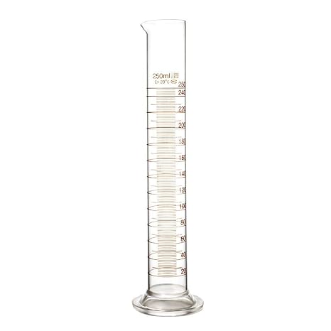 250 mL Borosilicate Glass Graduated Cylinder with Cleaning Brush