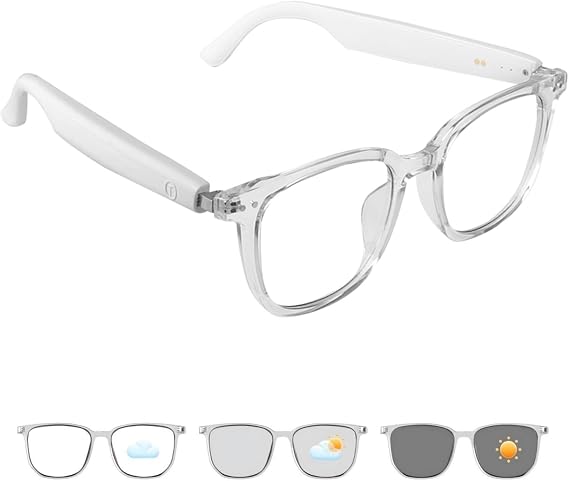 Smart Glasses for Women, Bluetooth Glasses with Transparent Frame