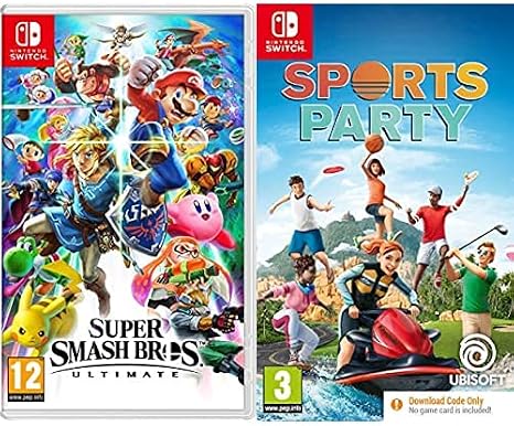 Super Smash Bros - Ultimate (Nintendo Switch) & Sports Party (Code in Box) (Nintendo Switch)