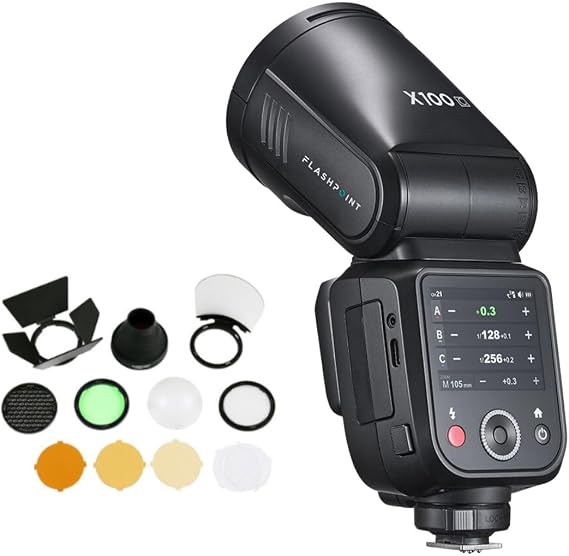 Flashpoint X100 TTL R2 Li-on Round Head Flash For FujiFilm, w/Acc Kit