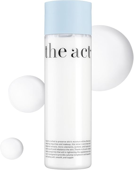 THE ACT Clarifying Toning Lotion Milk for Face Hydrating Milky Toner for All Skin Types Pore Minimizer & Radiance Booster Gentle Alcohol-Free Vegan Organic Facial Care 6.8 Fl Oz