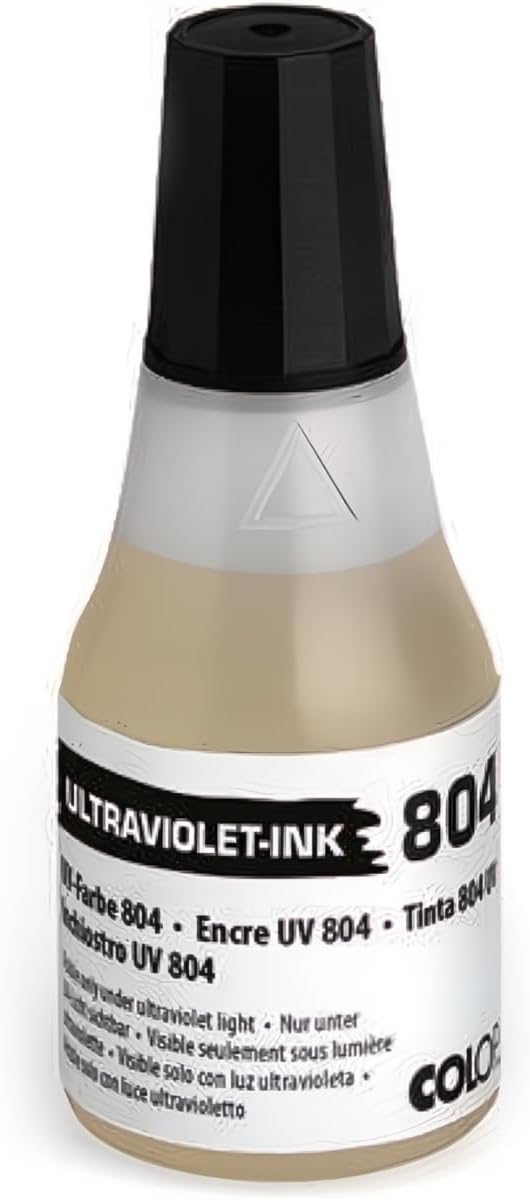 COLOP Premium 804 UV Stamp Ink, Ultraviolet, 25 ml