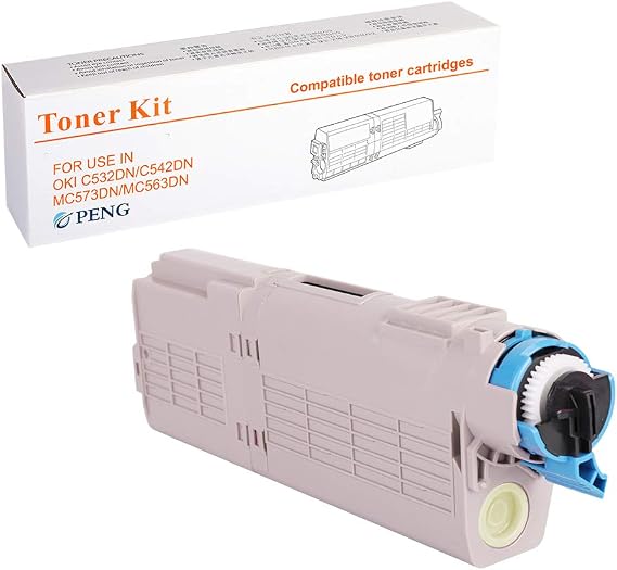 Compatible Toner Cartridge for Oki Printers C532 MC573 C532dn C542dn MC563dn MC573dn 46490601 (Yellow)
