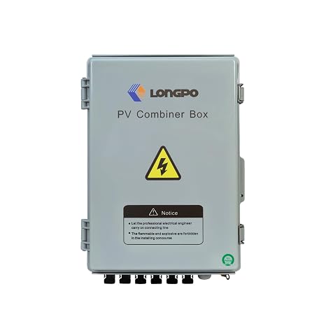 Solar 6 String PV Combiner Box with Lightning Arreste, 15A Rated Current Fuse and 2P 63A Circuit Breakers for On/Off Grid Solar Panel System (6 String PV Combiner Box)