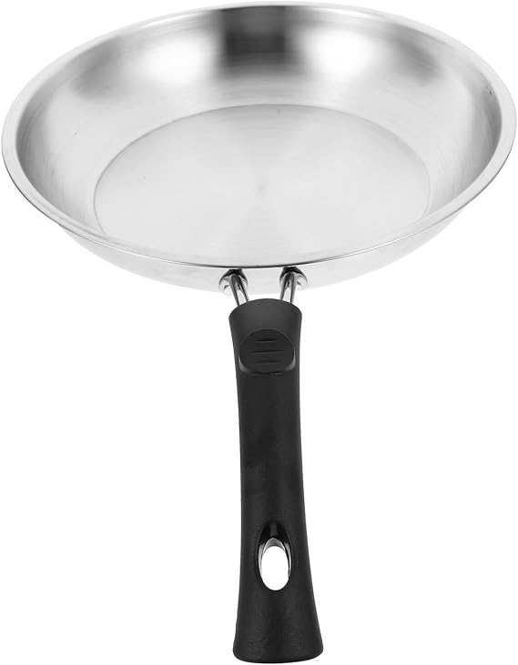1pc Non-stick Stainless Frying Pan for Kitchen Cooking Flat Cooking Pan for Induction and Gas Stoves Easy to Clean Space-saving Design Essential Kitchenware