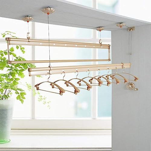 Laundry Drying Rack with Ceiling Pulley and Wall Mount Options for Efficient Clothes Air Drying