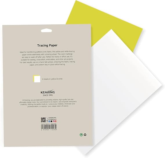 KEARING 32"x22" Fabric Tracing Paper - Yellow & White Pattern Transfer