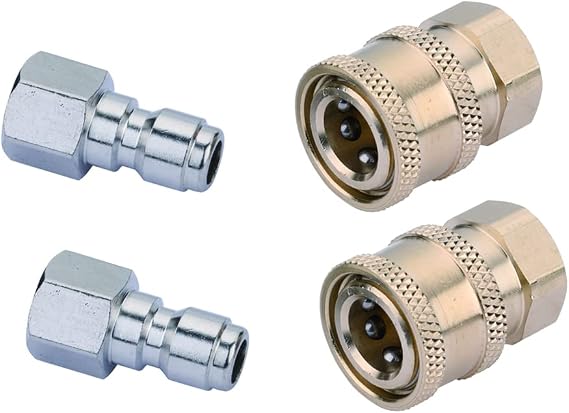 1/4" Quick Connect Adapter Set for Pressure Washer, 1/4 Quick Release Connectors,2Pairs