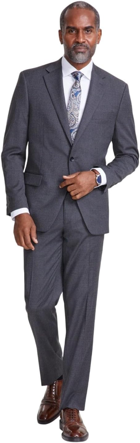 Tallia Mens Classic fit Suit Jacket Blazer 40 R Grey Solid