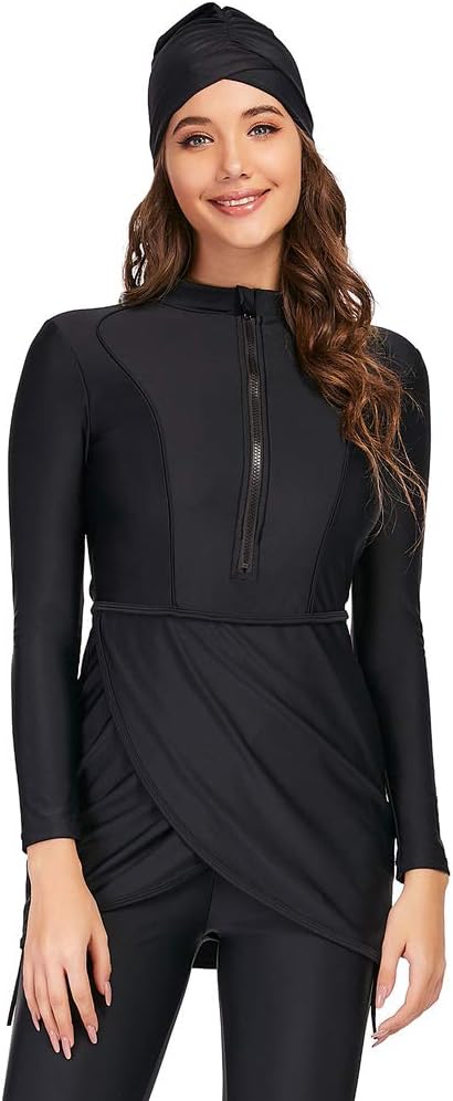 Muslim Swimwear Women Modest Islamic Hijab Long Sleeve Swimsuit Burkinis