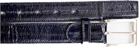 Belvedere Genuine Eel Belt - NAVY 44