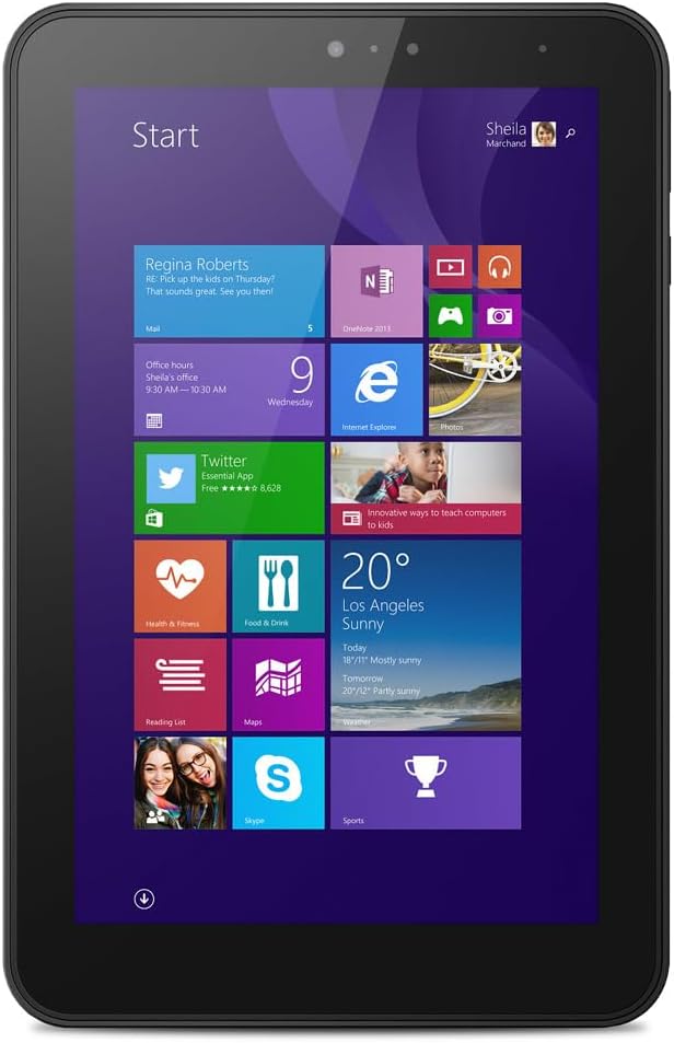HP Pro 408 G1 Tablet 8 Inch HD Touch Display QuadCore 32 GB Memory Windows 8.1 Pro WiFi & Bluetooth Black Refurbished