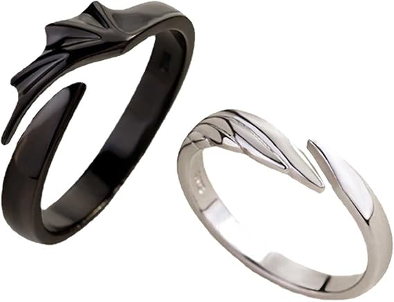 Women St Patrck Day Ring Valentine's Day Couple Matching Rings For Man Woman Custom Adjustable Sun Moon Ring Set Angel Devil Dragon Open Rings Couple Matching Promise Rings For Sunflower Promise Ring