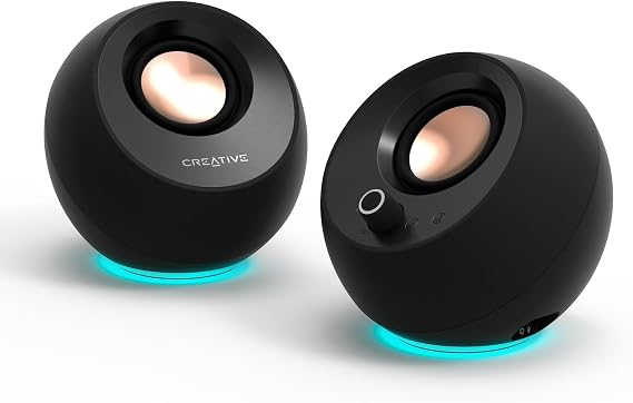 Creative Pebble Pro, 2.0 USB-C Desktop Speakers, RGB, Black