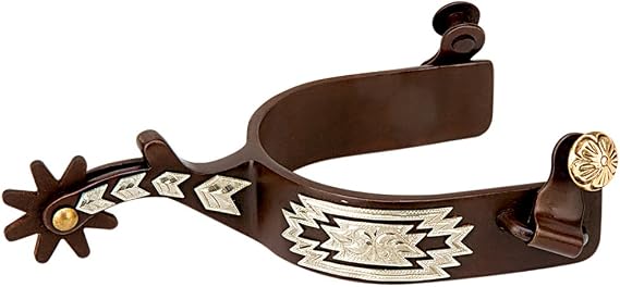 Weaver Leather Men's Spurs with Engraved German Silver Trim