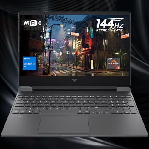 HP Victus 15.6 Ryzen 5 Premium Gaming Laptop, 15.6 FHD 144Hz, Ryzen 5 7535HS Beats Intel i5-13420H, AMD Radeon RX 6550M Beats Nvidia GeForce RTX 3050, 64GB DDR5 RAM, 2TB SSD, Backlit KB, W11 Pro