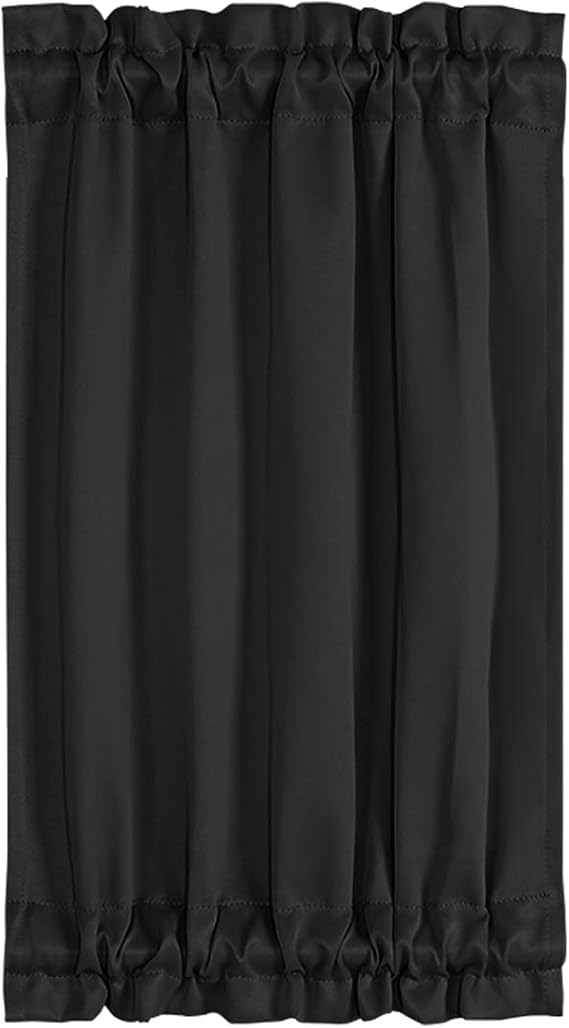 PiccoCasa Blackout French Door Curtain Panel, 1 Panel Black W25xL40