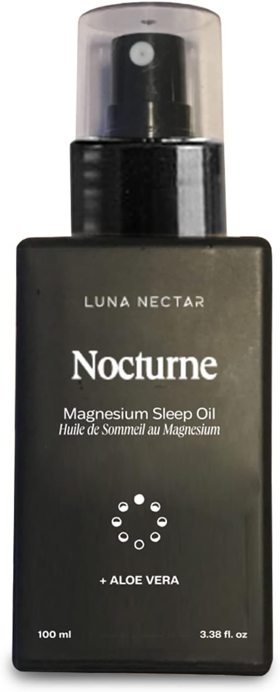 Luna Nectar Nocturne Anti-Stress & Sleep Magnesium Oil with Soothing Aloe Vera and Calming Lavender for Ultimate Relaxation and Muscle Recovery