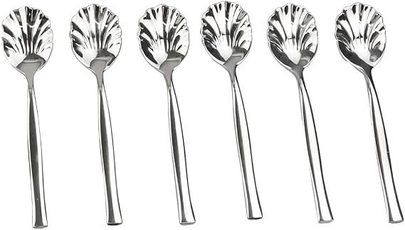 Idomy 12-Piece Stainless Steel Shell Shape Sugar Spoon