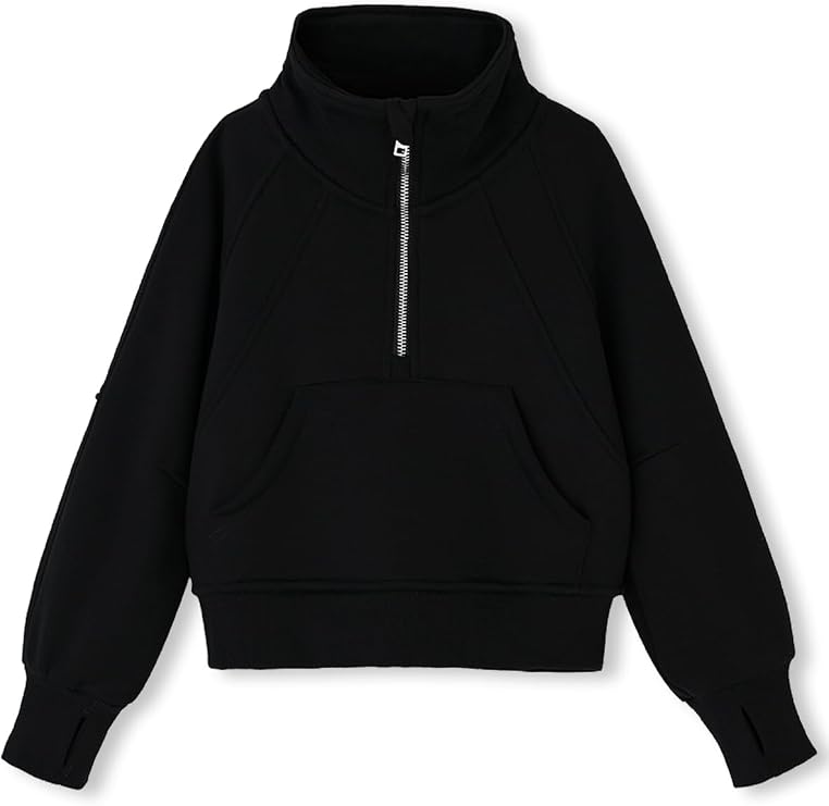 ACESTAR Girls Half Zipper Sweatshirts Long Sleeve Zip Up Pullover Tops for Teen Girls kids Mock Neck Sweater 4-14 Years