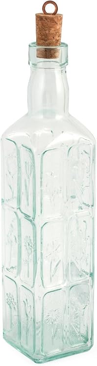 Bormioli Rocco Country Home Fiori Bottle, 18-1/2-Ounce, Clear, Glass