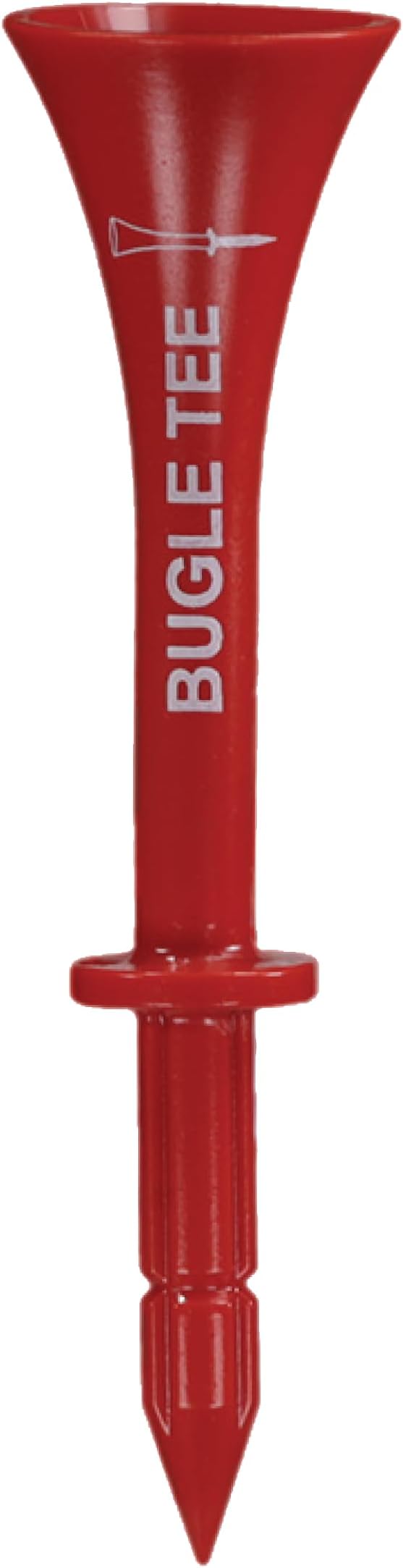 Bugle Tee Red, 3 1/4" - Durable, Flexible, Consistent Height Golf Tee