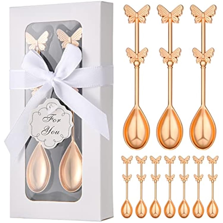 60 pieces 30 boxes Butterfly Shaped Drink and Coffee Scoop Wedding Gift Tea Party Souvenirs or Bridal Shower or Baby Shower Souvenirs for Guests