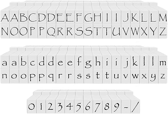 PEGZ Alphabet Stamps Papyrus Font 3/16" Small Size 84 Piece Bundle