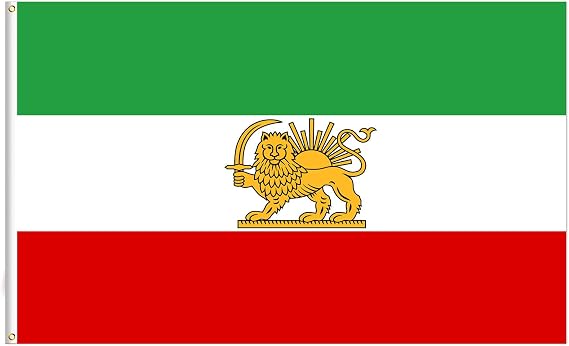Iran Royal Flag 90 x 150 cm Flags Brass Eyelets Vivid Colour and UV-Resistant Canvas Header and Double Stitched Suitable for Outdoor Use