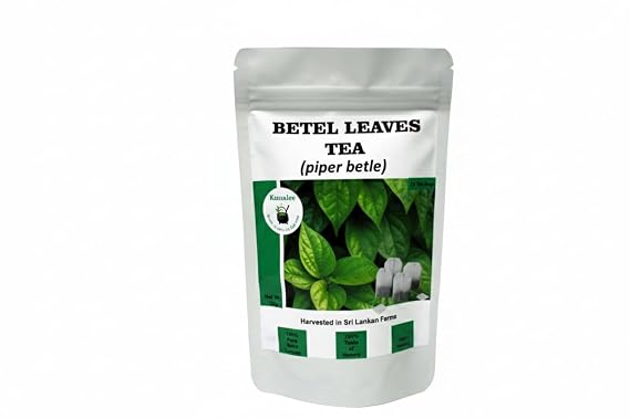 Betel Leaf Tea Bags, Piper betle, Dried Betel Pepper Leaves 20 Count,Caffeine Free Herbal Tea,Naturally Aromatic & Mildly Spiced Flavor