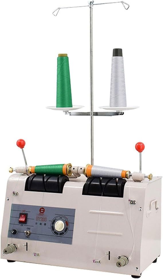Automatic Bobbbin Winding Sewing Machine, Digital Desktop Double Head Embroidery Thread Dispenser, Time Adjustable Automatic Split Winding Machine, Anti-Break Function, For Factory Use