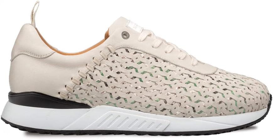 Mezlan Laser-Cut Leather Sneakers Modern and Elegant Design Lightweight Rubber Sole Plata Laser-Cut Model