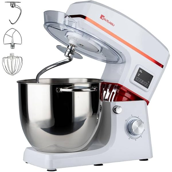 Stand Mixer for Commercial Use, Tabletop Mixer, Stand Mixer, 2.9 gal 10 L Large Capacity, 99 Minutes Timer Function, 3 Types of Attachments, 7 Speed Adjustment, Low Noise, 1,200 W, 3 in 1 Device