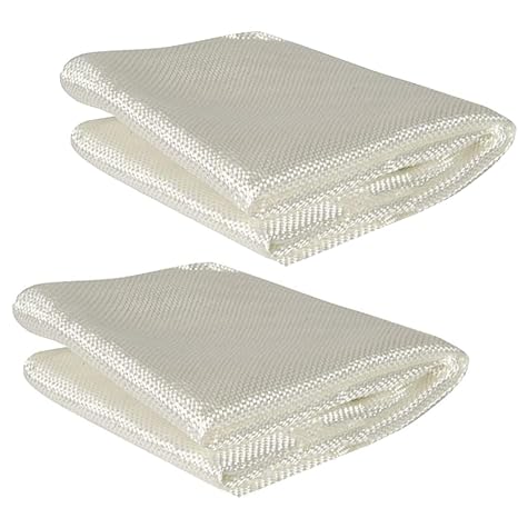 2 Pcs Fiberglass Cloth, 6 Oz, 50 Inches x 12 Feet / 4 yd Long | E-Glass Plain Weave Fiber Glass Sheet Fiberglass Mat Woven Fabric for Boat RC Plane Auto Car Surfboard Tub Pool Repair