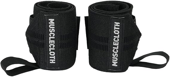 MuscleCloth Pro Wrist Wraps Black Pack of 2